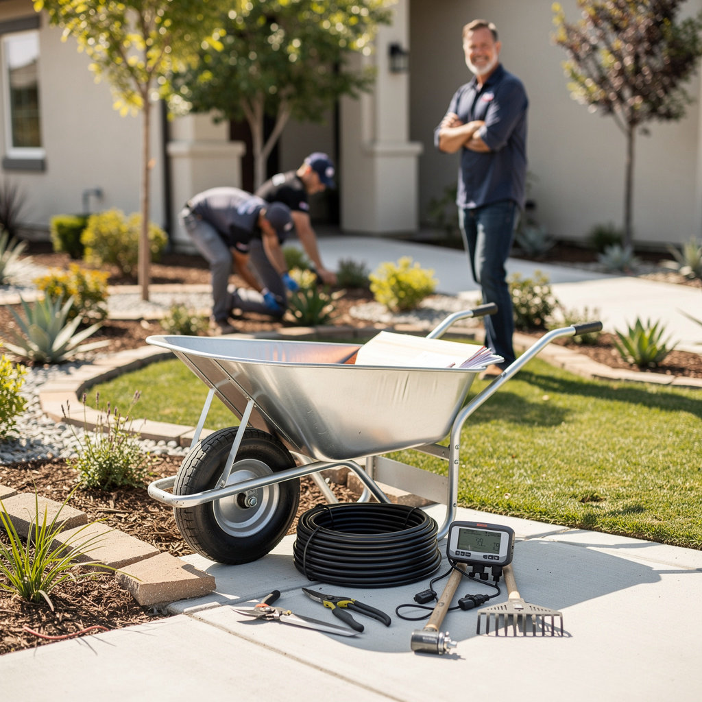 VINNY'S LANDSCAPING professional team designing a drought-tolerant landscape in Santa Maria, CA
